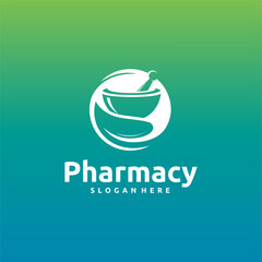 Pharmacy  design with mortar and pestle.