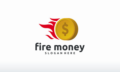 fire money logo designs concept template