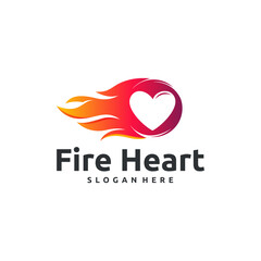 Fiery heart  design.