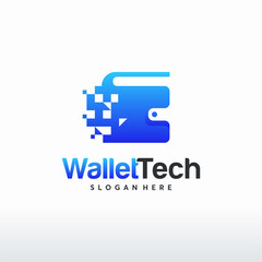 Digital wallet  design in vibrant blue.