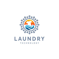 Modern laundry technology  design.