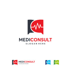 Medical consultation  design with a speech bubble and heartbeat icon.