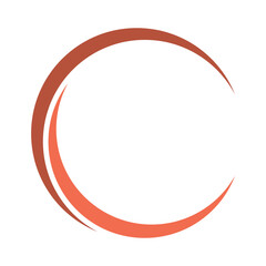 Circular Swirl Orange Vector Set, Modern Abstract Logo Elements.