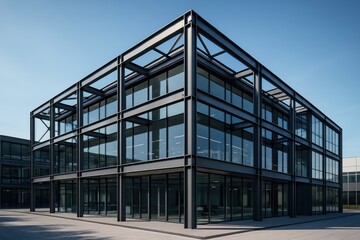Contemporary steel frame industrial office building modern architectural design