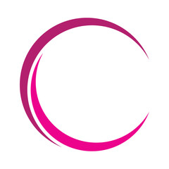 Circular Swirl Pink Vector Set, Modern Abstract Logo Elements.