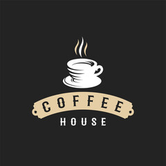 Vintage coffee house  with a cup of coffee.