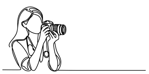 Capturing Moments with Elegance, A simple yet elegant depiction of a person holding a camera.