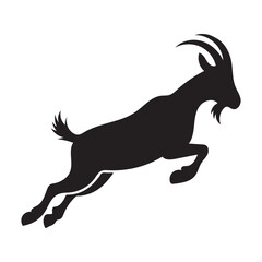 Vector Goat Silhouette Isolated On White Background