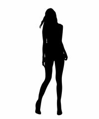 Elegant Female Silhouette in Profile View
