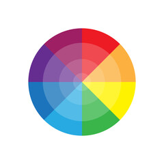 Fototapeta premium Rainbow color wheel. Spectrum circle diagram. Vibrant palette vector. Chromatic design element.
