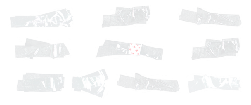 Transparent plastic tapes overlay set