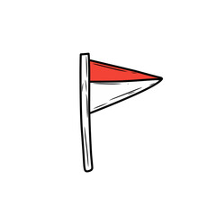 hand drawn Indonesian red and white flag illustration