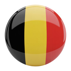 Fototapeta premium Glossy Round Belgian Flag Pin - A Collectible Badge Button