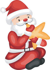 Jolly Santa Claus Whispering a Christmas Star Secret