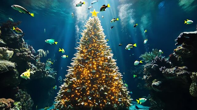 Underwater Christmas Tree: A Magical Holiday Scene