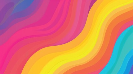 Abstract Rainbow Waves Background
