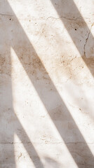 Minimalist diagonal beam shadows on rustic wall for artistic background design