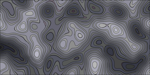 Abstract topographic map illustration featuring layered contour lines swirling across a blended gradient background offering a textured artistic concept suitable for various design applications.