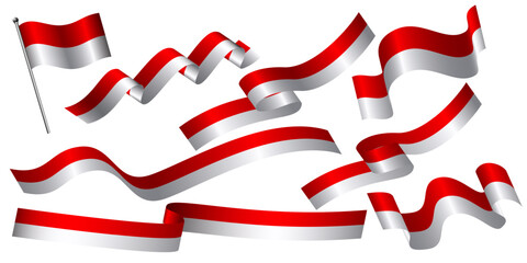 set element design indonesia flag for banner, poster