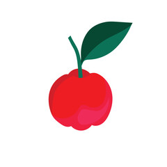 Acerola. Berries. A color vector on a white background