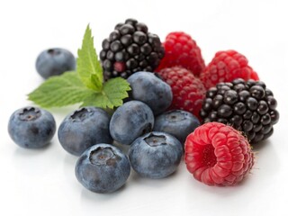 blueberries and raspberries