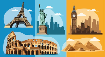 Obraz premium Vector illustration of the iconic Notre Dame Cathedral, a historic European landmark