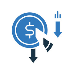 Cost Reduction mixed color icon