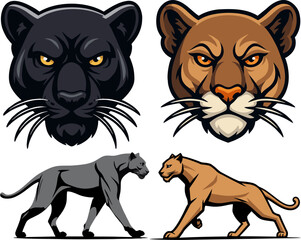 panther mascot and logo vector