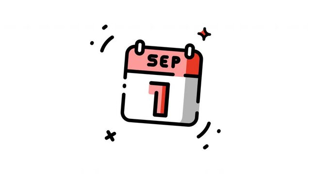 animated September 1st calendar icon perfect for digital marketing materials, social media posts, websites, and newsletters to mark the start of a new month.