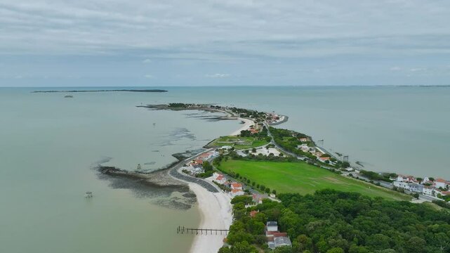 Fouras from a drone, Fouras-les-Bains, Charente-Maritime, Nouvelle-Aquitaine, France, Europe