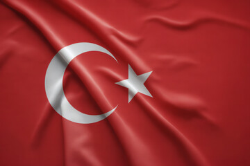 Obraz premium Glossy Waving Turkish Flag Background - A High-Resolution Image Perfect for Designs and Presentations
