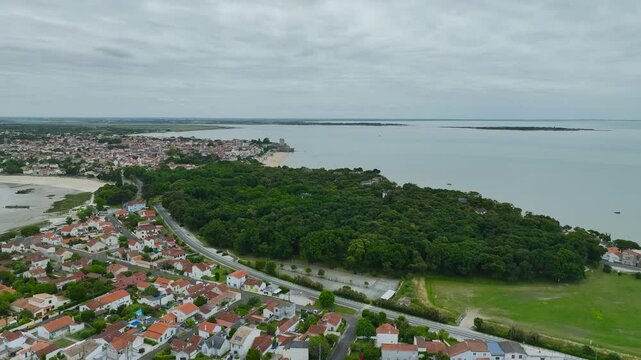 Fouras from a drone, Fouras-les-Bains, Charente-Maritime, Nouvelle-Aquitaine, France, Europe