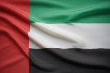 Glossy Waving Flag of the United Arab Emirates - A Stunning Background Image for Design Projects