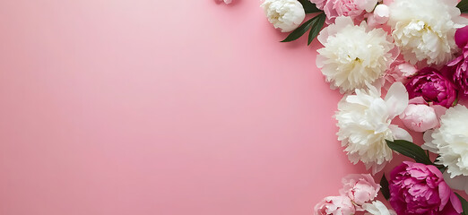Elegant Peony Bouquet on Soft Pink Background