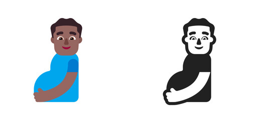 Pregnant Man Blue Brown