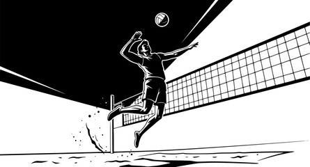 Beach Volleyball Silhouette
