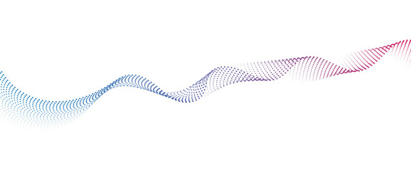 Flowing Dot Wave halftone gradient pattern on transparent background	
