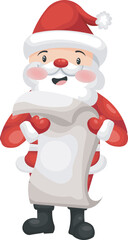 Jolly Santa Claus Reviewing Blank Christmas List