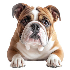 Obraz premium Portrait of an english bulldog isolated on white, transparent background.