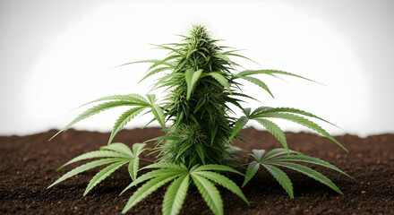 Cannabis, Marijuana, Hemp, Cannabis Plant Growing in Soil