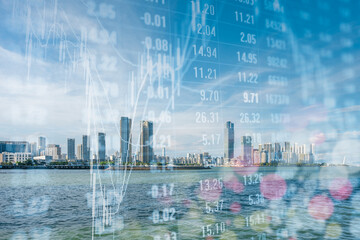 Shenzhen urban skyline and stock and securities trading concepts




