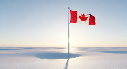 Canadian flag, Flag of canada, Maple leaf, Canadian Flag in Arctic Winter Landscape