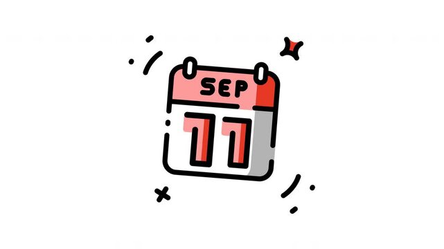 animated September 11 calendar icon suitable for websites, social media posts, and digital marketing campaigns, commemorating the historical event.