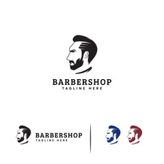 Stylish man's profile with beard and hair, a barbershop .
