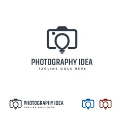 Creative  design featuring a camera and lightbulb.