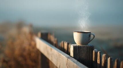 朝の静寂に佇む温かいコーヒーカップ