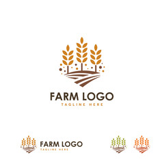 Farm  design with wheat and field.