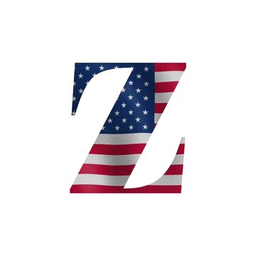 Patriotic American Flag Z Letter Design  A Unique Alphabetical Graphic