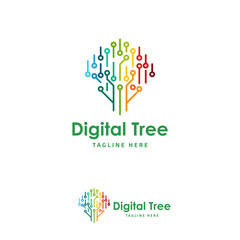 Colorful digital tree  design.