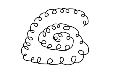 ぐちゃぐちゃな落書き、らくがき線。もつれた線路やドゥードル、スパイラル